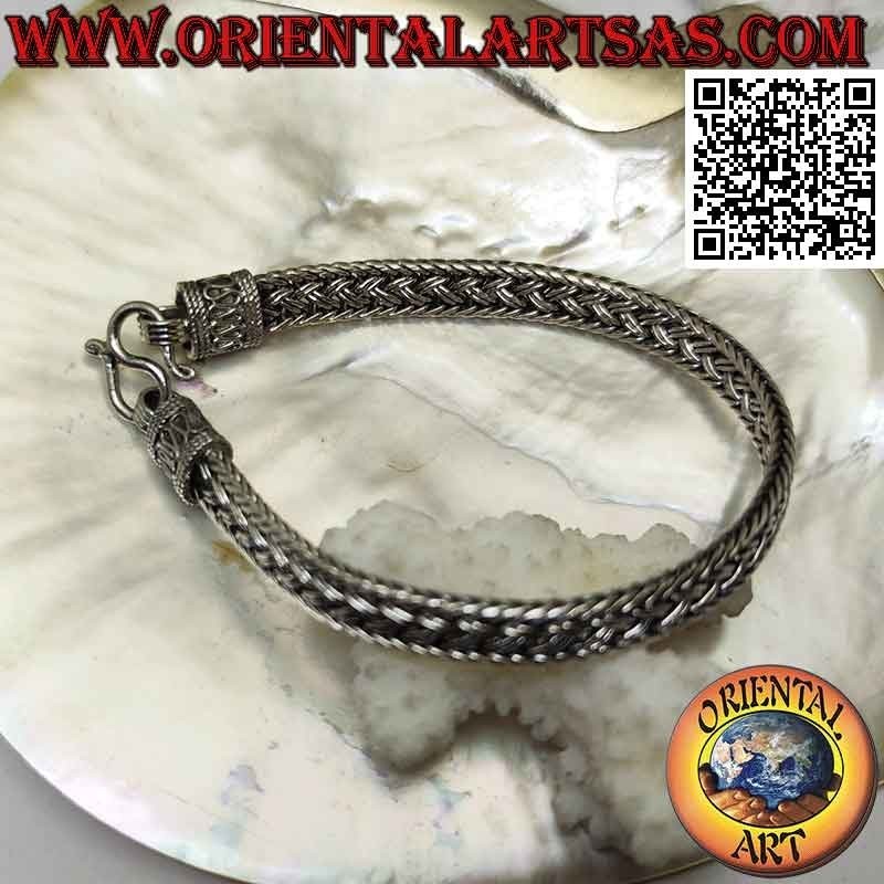 copy of 925‰ silver double flat braid bracelet with serpentine (21)