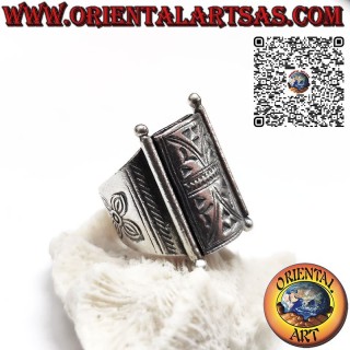 Karen handmade carved tribal band silver ring