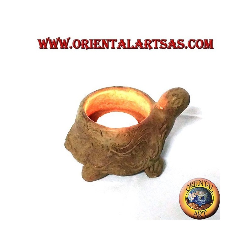 Portacandela in terracotta tartaruga