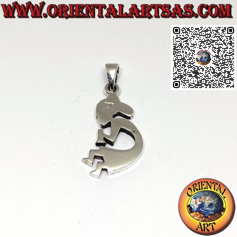 Colgante de plata Kokopelli símbolo de alegría y fertilidad, Pequeño