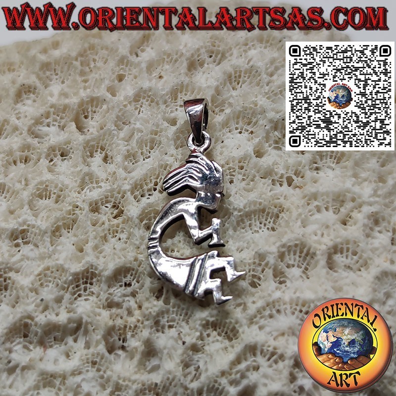 Pendentif en argent Kokopelli symbole de joie et de fertilité, Petit