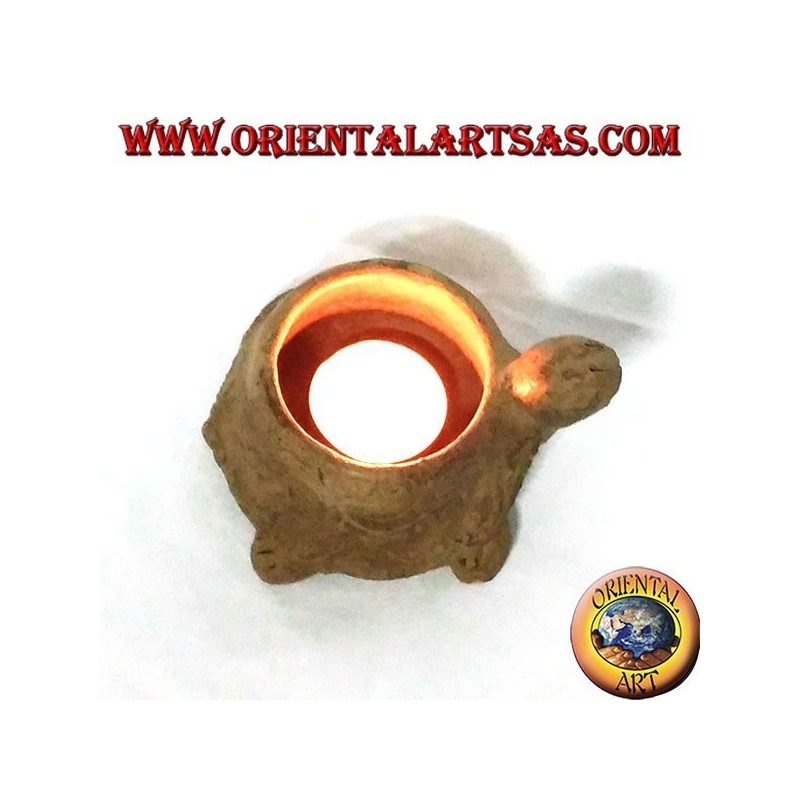 Portacandela in terracotta tartaruga