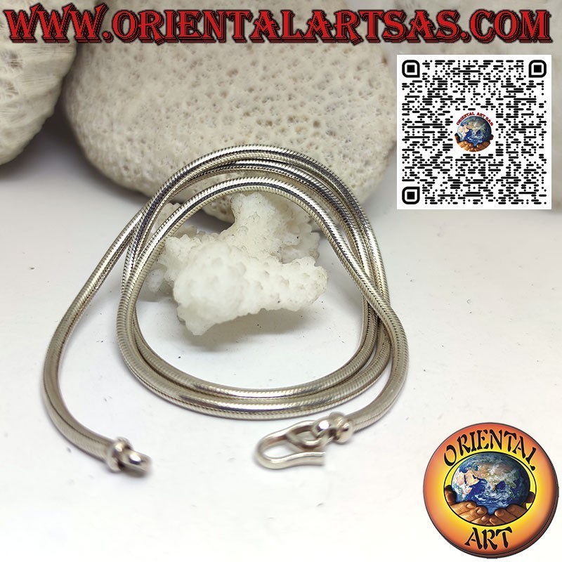 52 cm x 3 mm snake link necklace in 700 snake silver