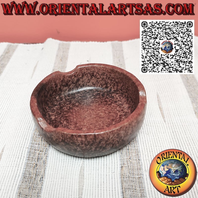 Posacenere tondo alto in terracotta con colorazione naturale di Lombok