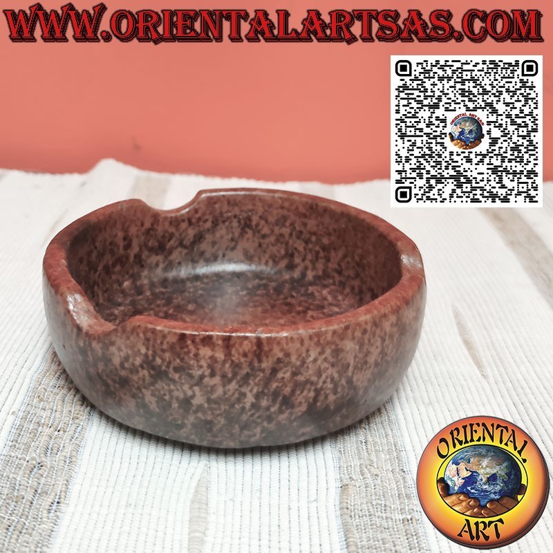 Tall round terracotta ashtray with natural Lombok colour