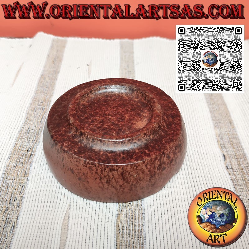Tall round terracotta ashtray with natural Lombok colour