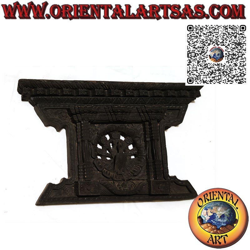 Traditional typical wooden peacock window from Bhaktapur Nepal
