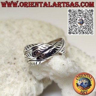 Anello in argento 925 a 3 anelli da 4 mm. modello cartier con incisoni