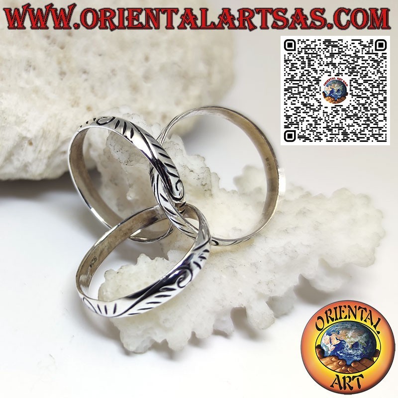 925 silver ring with 3 rings of 4 mm. Cartier model with engravings