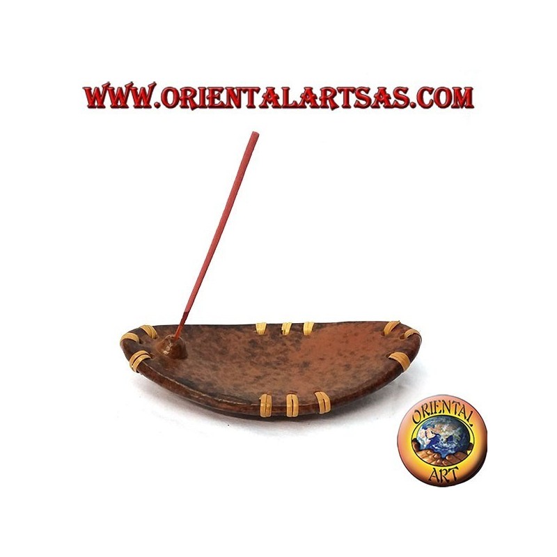 Burn incense, elliptical in terracotta