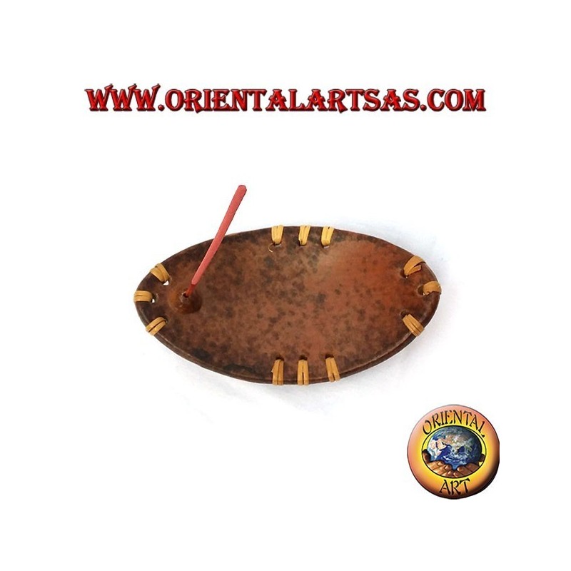 Burn incense, elliptical in terracotta
