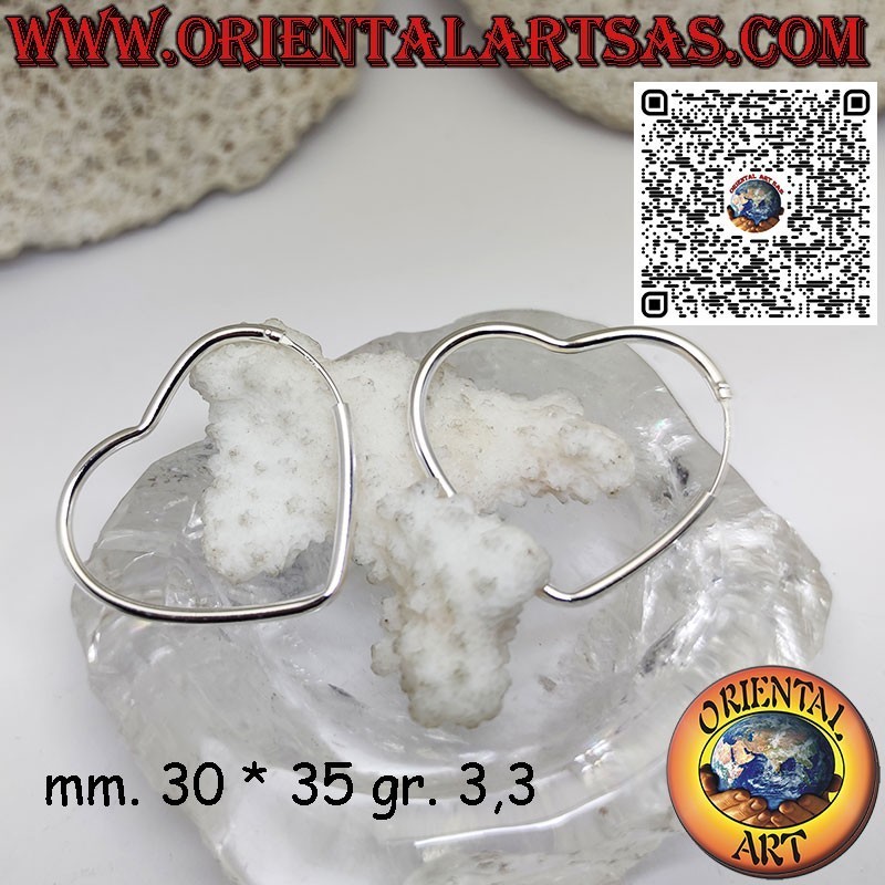 Pendientes de plata 925 ‰ con círculos tubulares en forma de corazón, amor