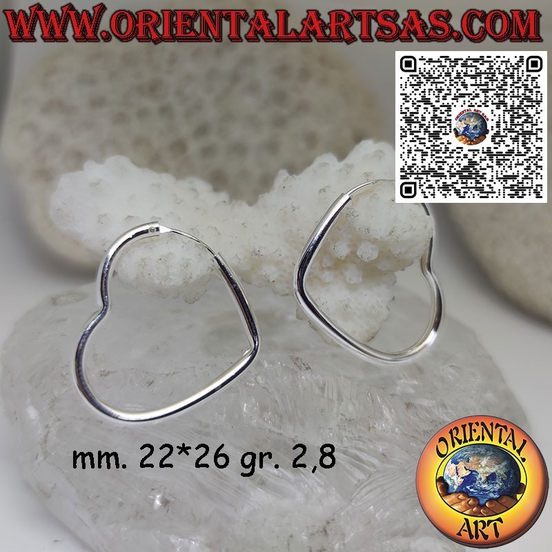 Ohrringe aus 925‰-Silber mit röhrenförmigen Kreisen in Form eines Herzens, Liebe