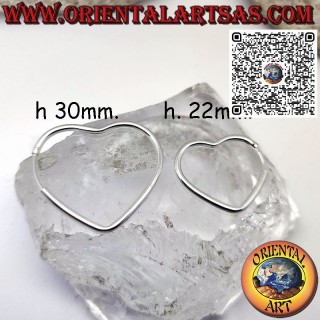 Pendientes de plata 925 ‰ con círculos tubulares en forma de corazón, amor