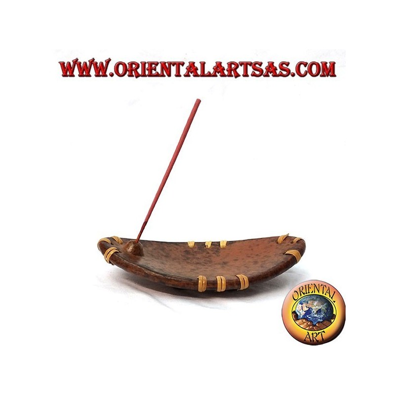 Burn incense, elliptical in terracotta
