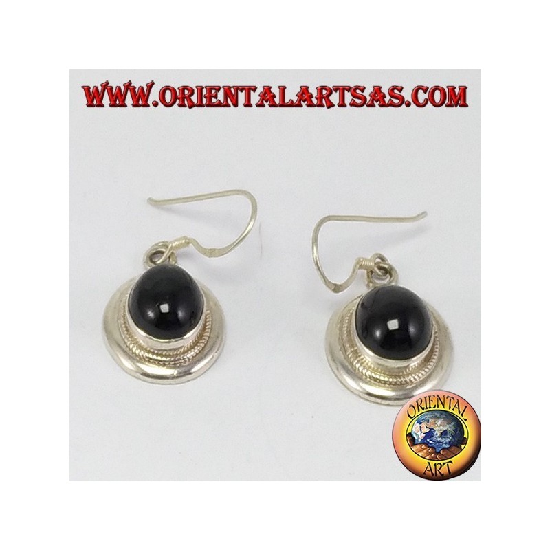 Boucles d'oreilles en argent avec étoile noire