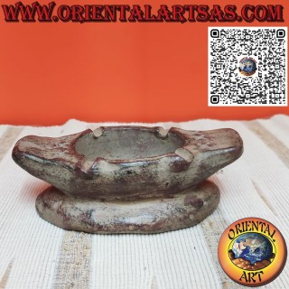 Large Thai boat-shaped ashtray in antiqued terracotta