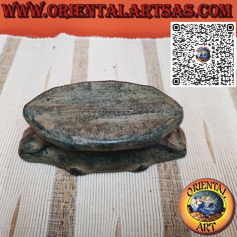 Gran cenicero de terracota envejecida con forma de barco tailandés