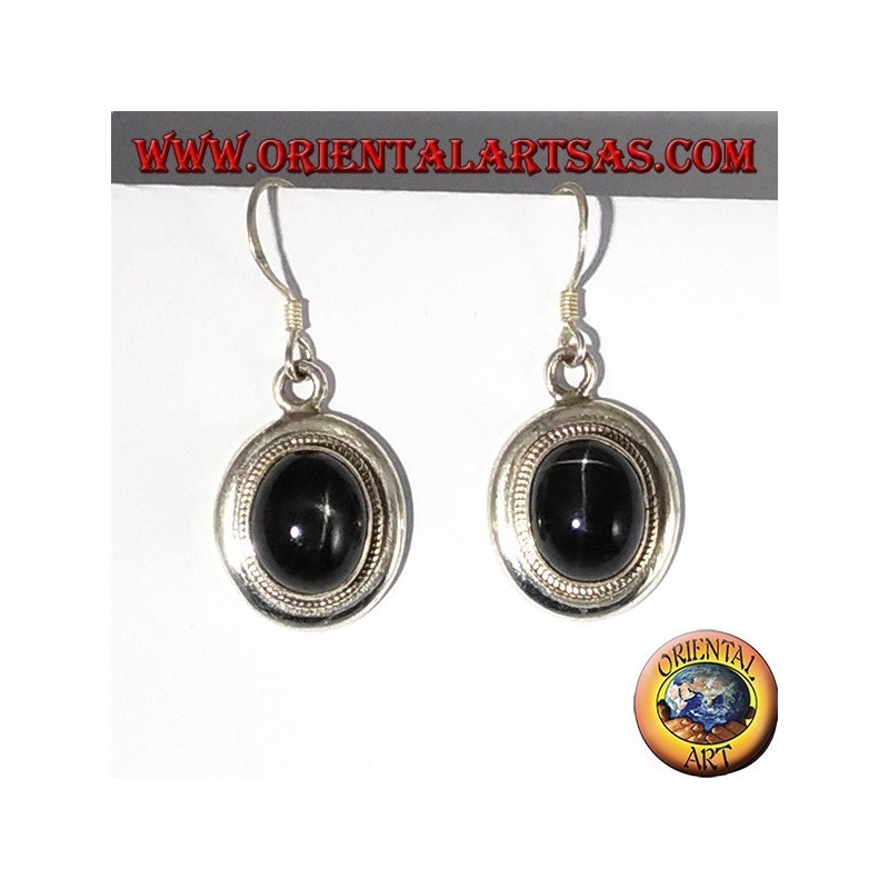 Orecchini d'argento con Black star 
