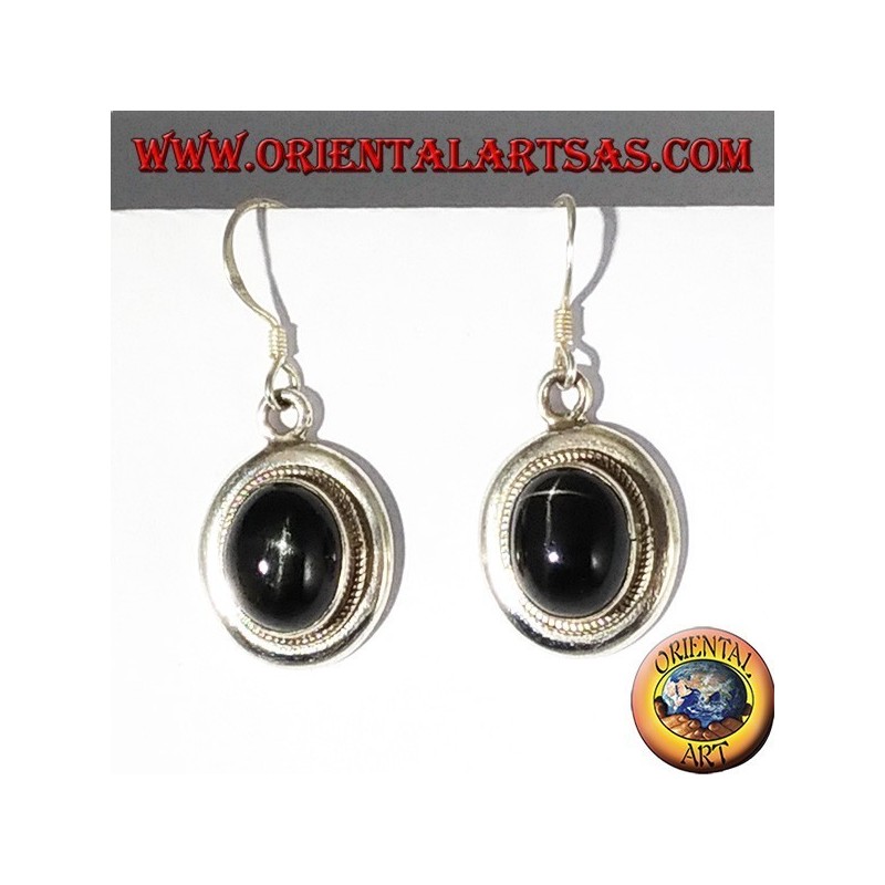 Orecchini d'argento con Black star 