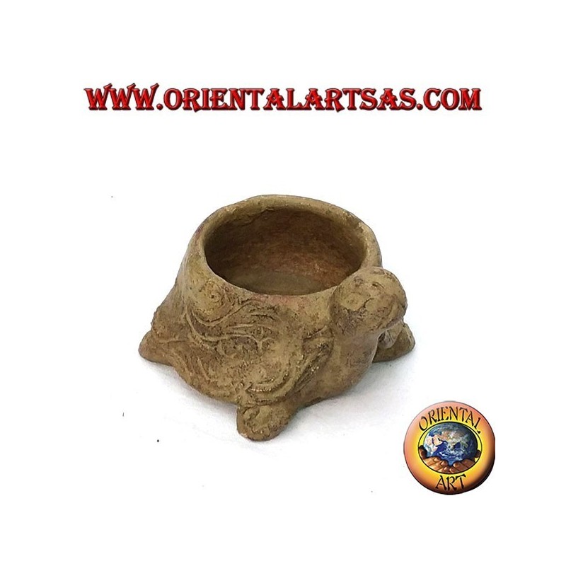 Portacandela in terracotta tartaruga