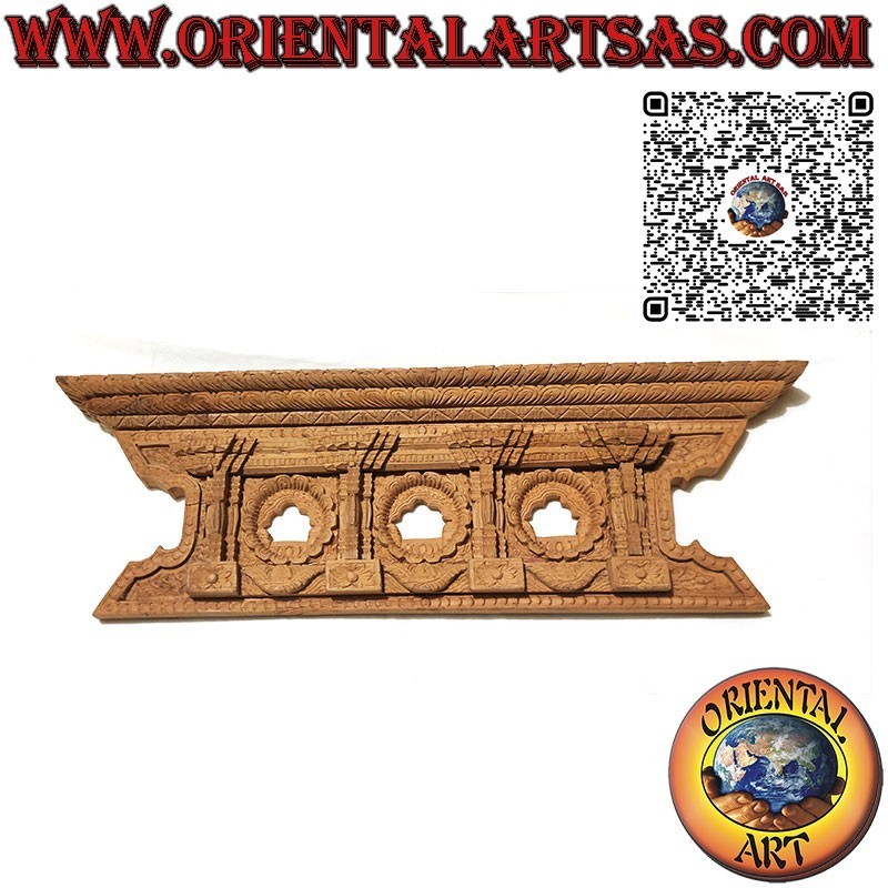 Antica riproduzione di finestra a tre esposizioni Nepalese di Bhaktapur