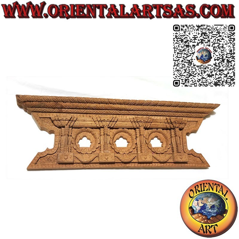 Antica riproduzione di finestra a tre esposizioni Nepalese di Bhaktapur