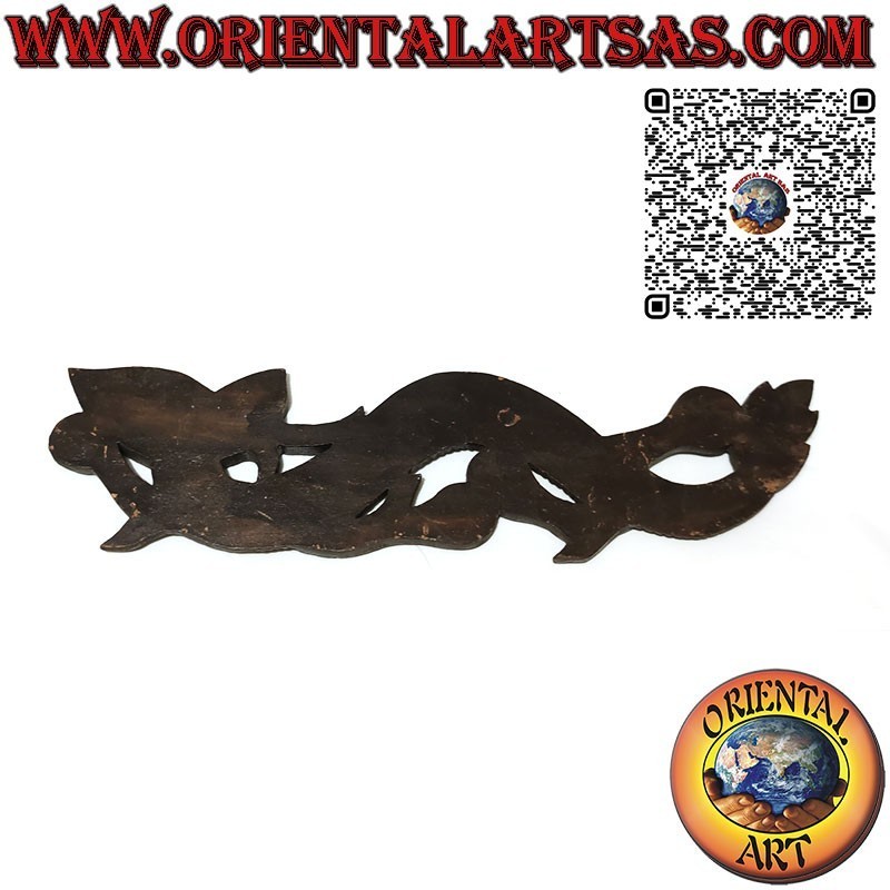 Dragón de pared de madera hecho a mano a mediados del siglo XX en Nepal