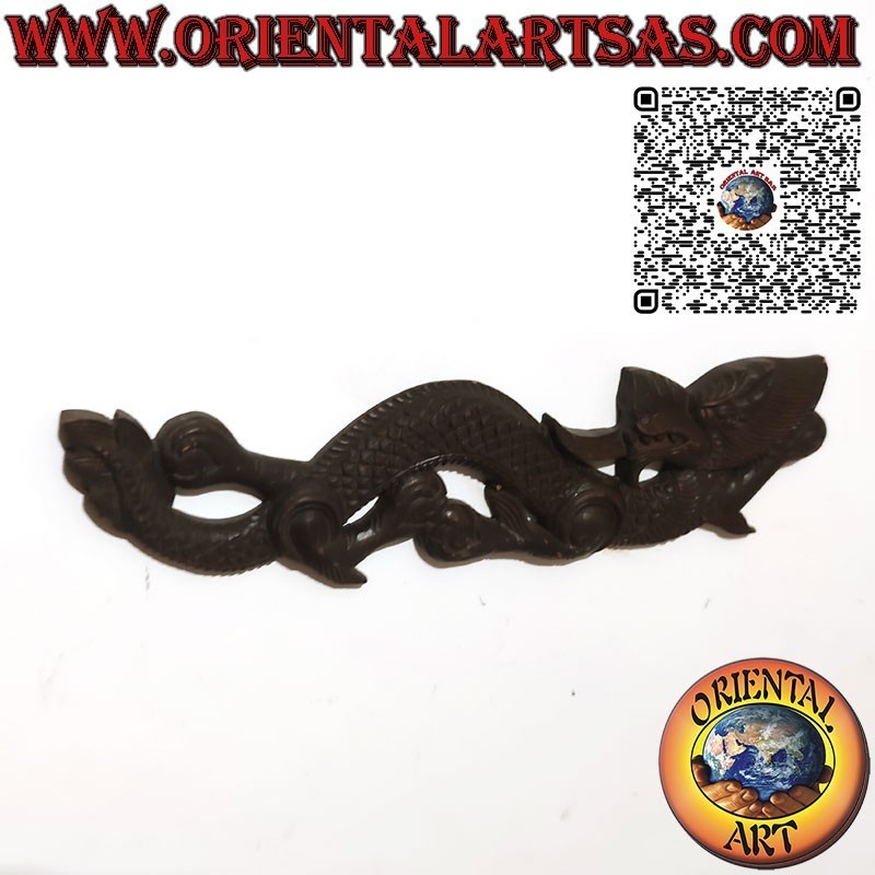 Dragon the wooden wall made by hand in the mid-20th century in Nepal