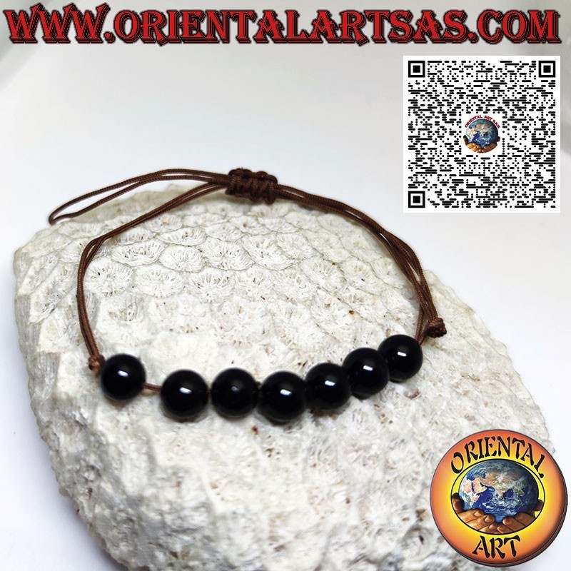 Bracciale Tormalina Nera Regolabile 7mm | Protezione & Stile