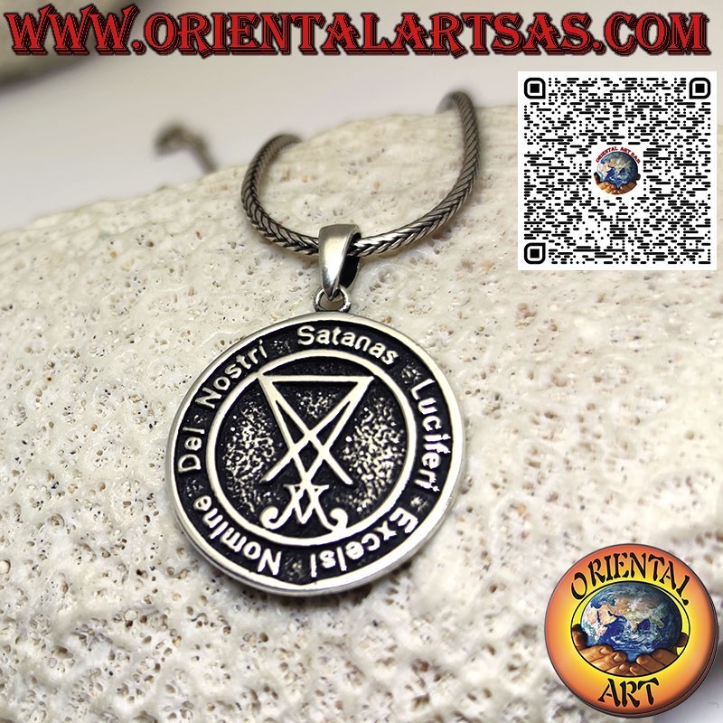 Pendentif en argent, Nomine Dei Nostri Satanas Luciferi Excelsi