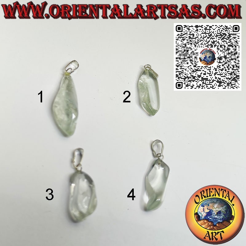 Pendentif Prasiolite Naturelle Roulée | Hypoallergénique