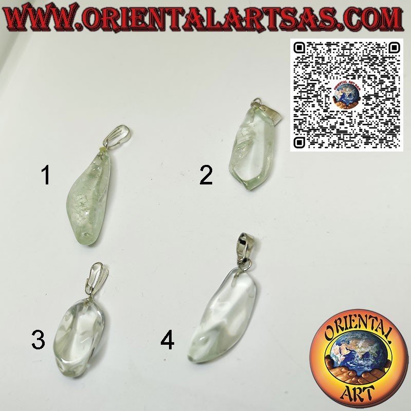 Pendentif Prasiolite Naturelle Roulée | Hypoallergénique