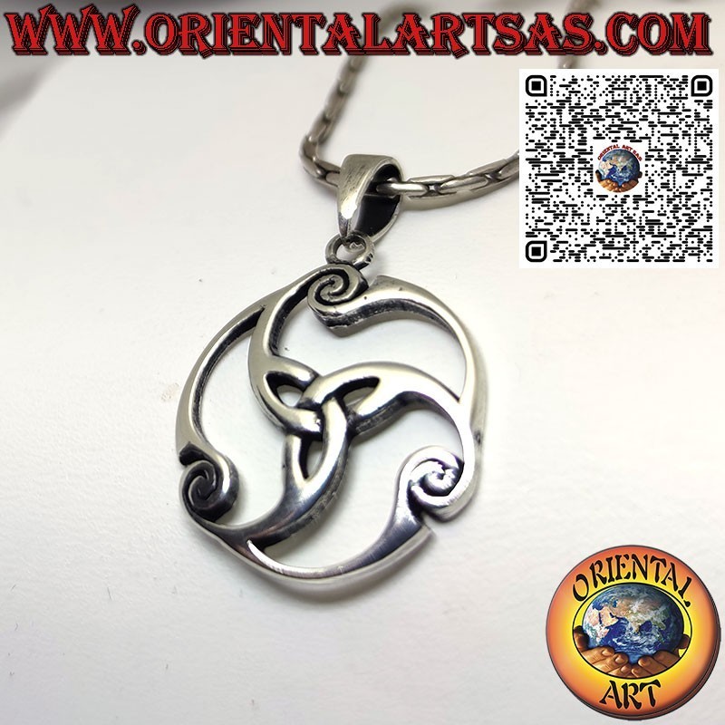 925 silver pendant Tyrone knot rotating in the universe, Celtic