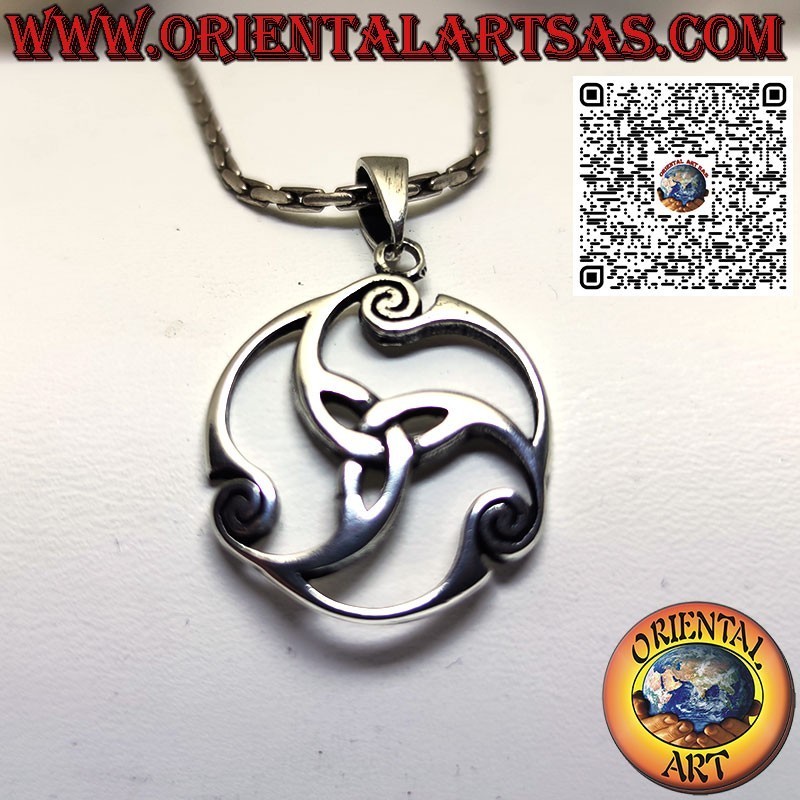 925 silver pendant Tyrone knot rotating in the universe, Celtic