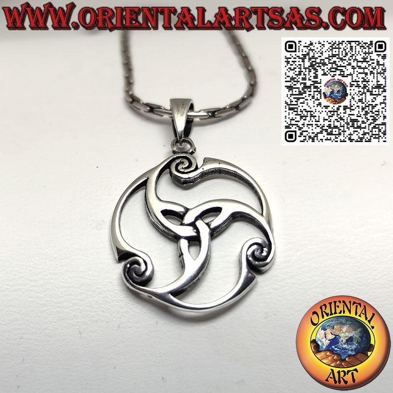 925 silver pendant Tyrone knot rotating in the universe, Celtic