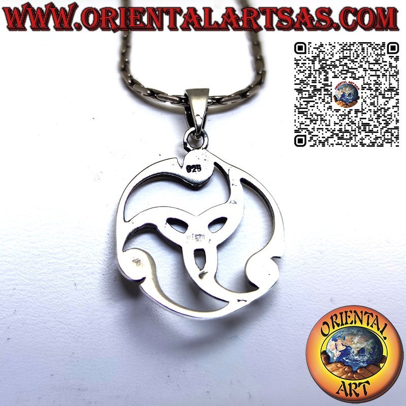 Colgante de plata 925 Nudo Tyrone girando en el universo, Celta