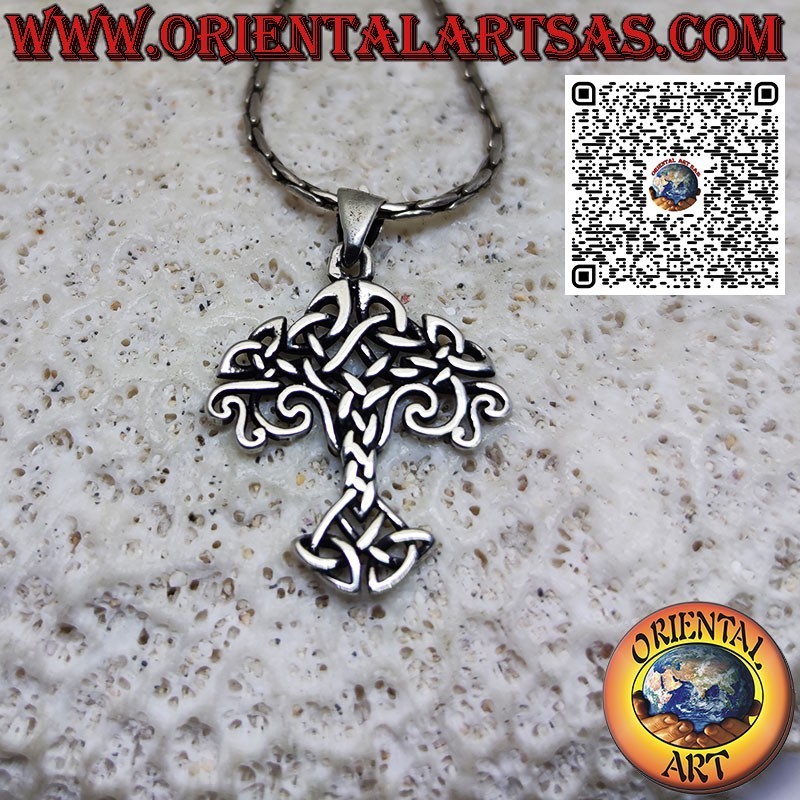 Colgante de plata, Yggdrasil (árbol de la vida) con nudos Tyrone