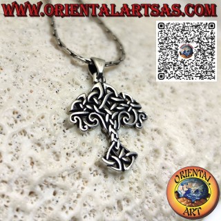 Pendentif en argent, Yggdrasil (arbre de vie) avec noeuds Tyrone