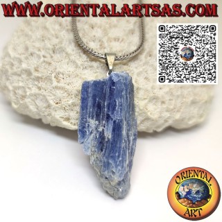 Raw blue Kyanite pendant with hypoallergenic metal hook