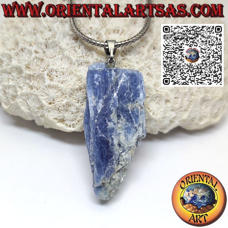 Natural Raw Blue Kyanite Pendant, Hypoallergenic | Oriental Art