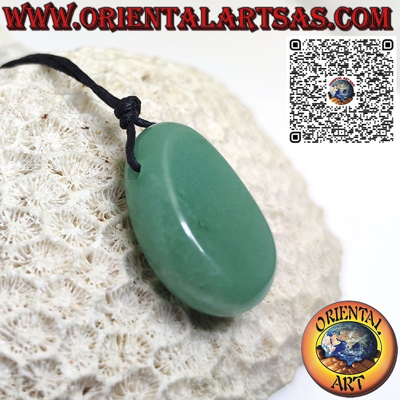 Ciondolo Avventurina Verde Naturale Burattata Traforato | Oriental Art