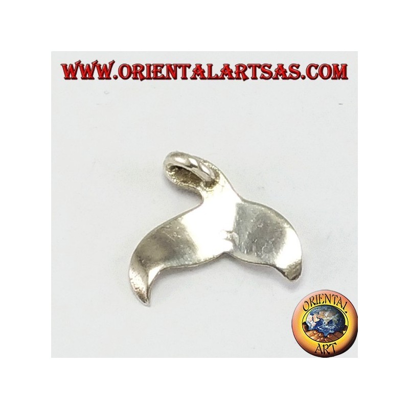 colgante de plata cola de ballena corrugado