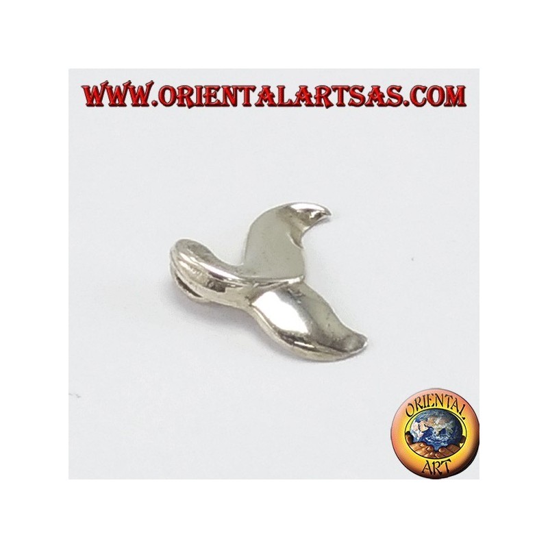 Silver pendant, wavy whale tail