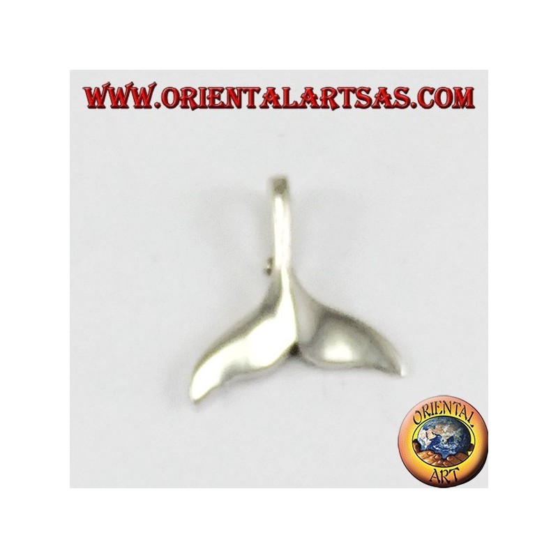 Silver pendant, small whale tail