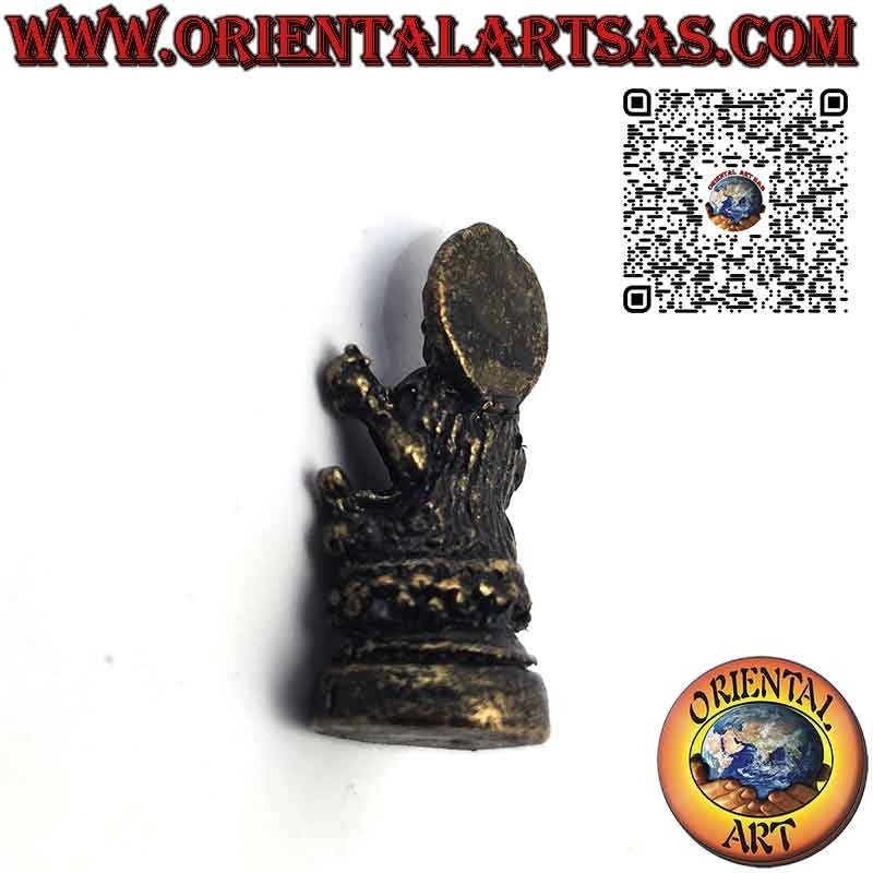 Messingfigur der Saraswati-Gemahlin von Brahma mit den Maßen 3,3 cm