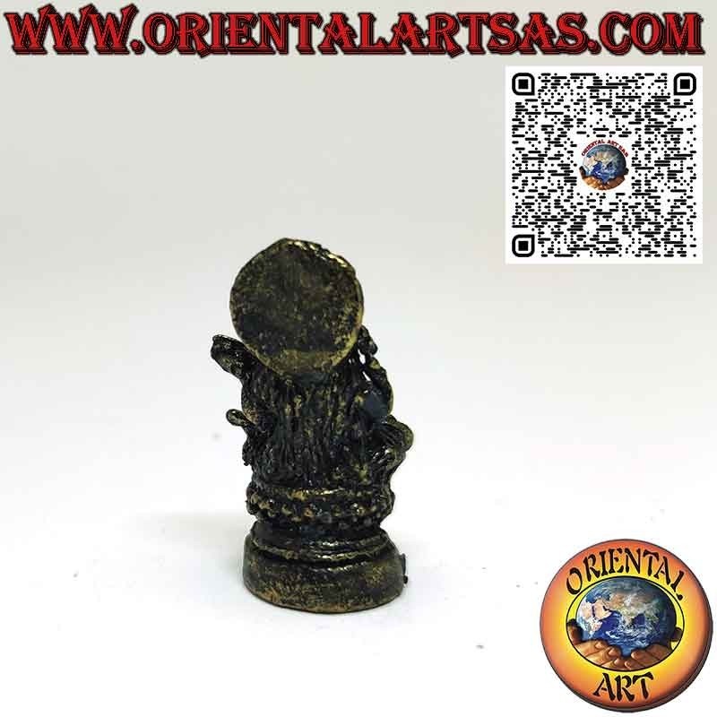 Brass figurine of Saraswati consort of Brahma measuring 3.3 cm