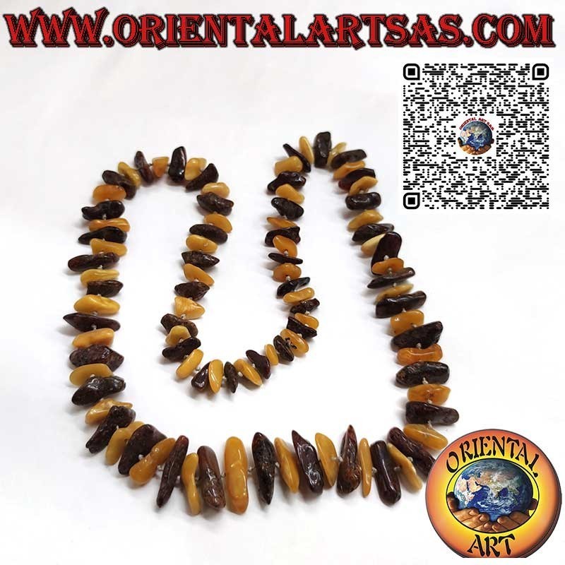 Genuine Baltic Amber Long Necklace - Light & Dark | Oriental Art