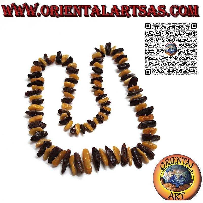 Genuine Baltic Amber Long Necklace - Light & Dark | Oriental Art