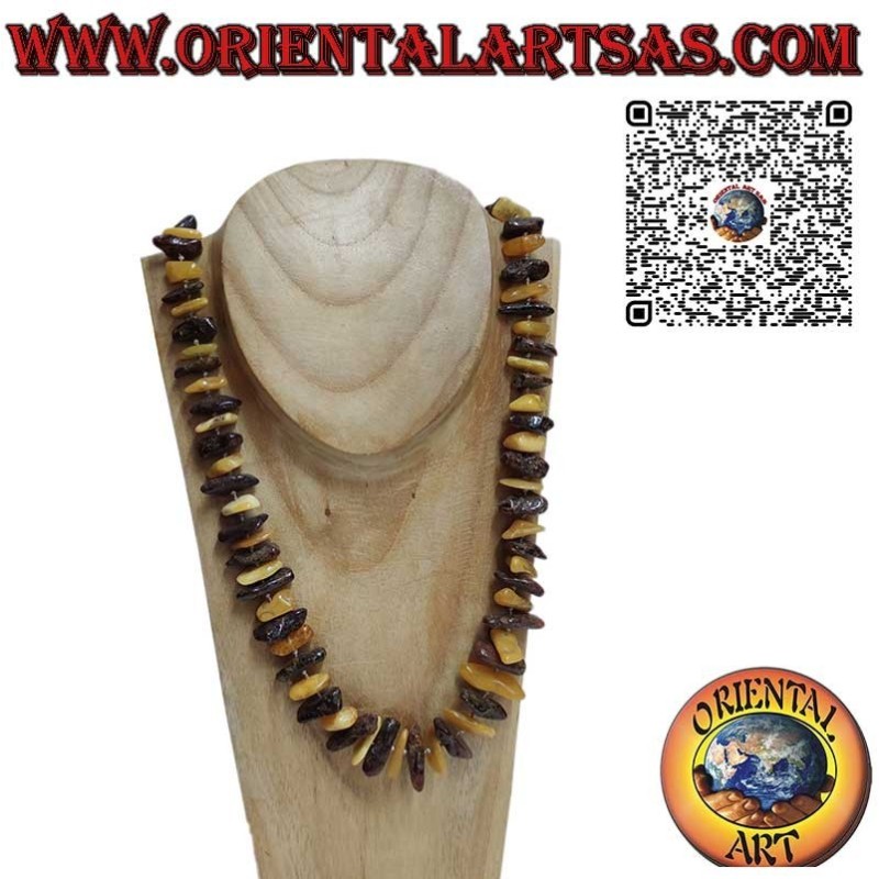 Genuine Baltic Amber Long Necklace - Light & Dark | Oriental Art